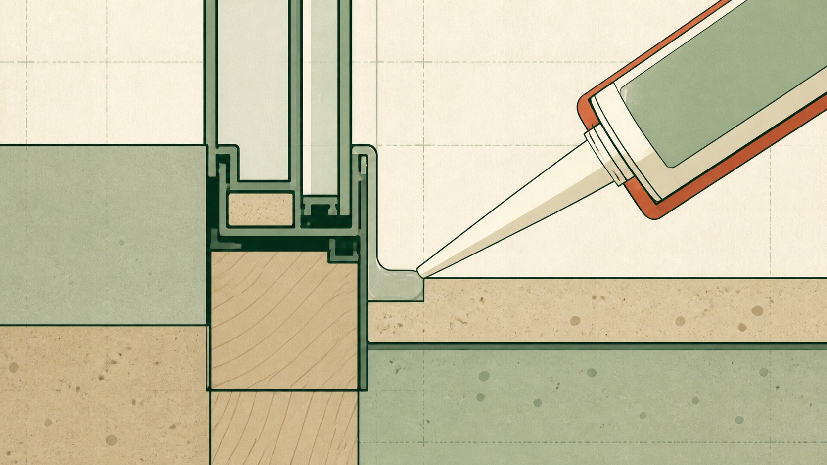 Caulk Calculator materials and measurement planning illustration