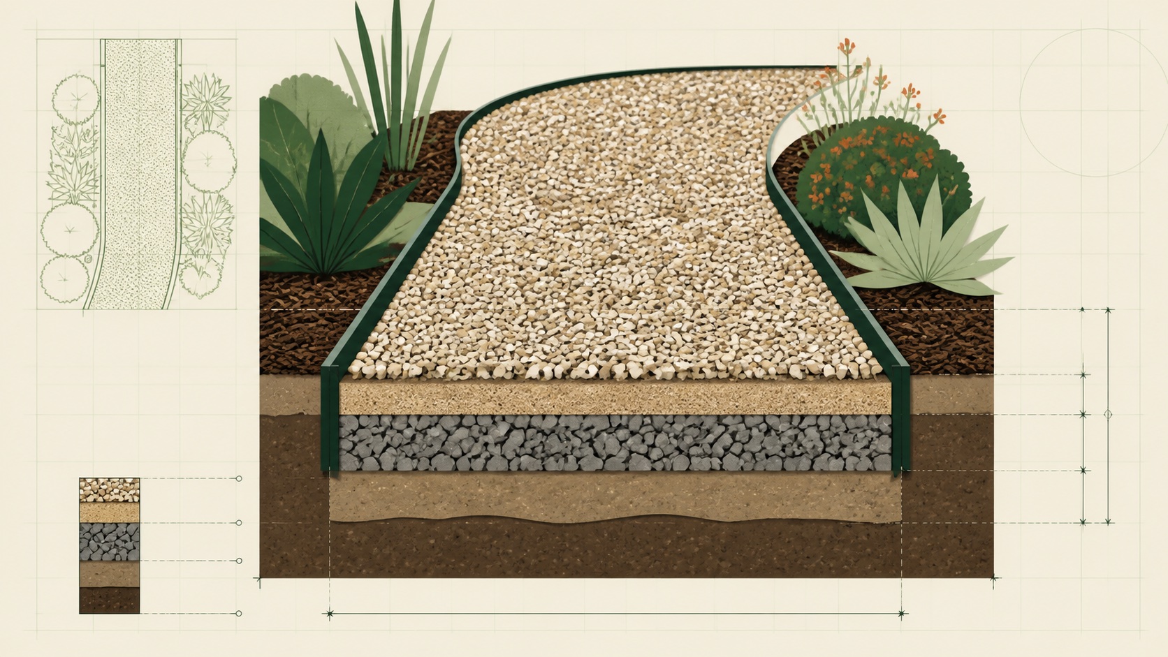 Gravel Calculator materials and measurement planning illustration