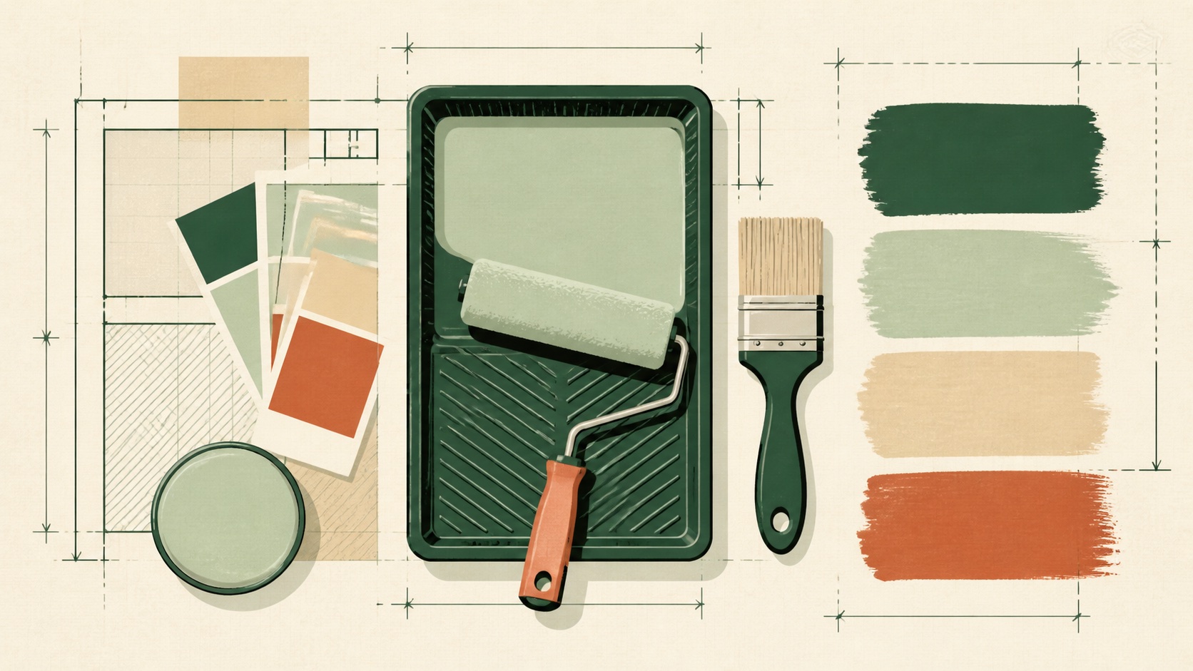 Paint Calculator materials and measurement planning illustration
